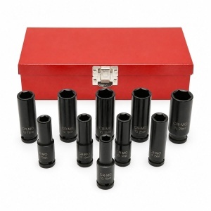 Trusa chei tubulare de impact lungi 10-24mm, patrat 1/2 inch Cr-Mo 10 piese Breckner Germany