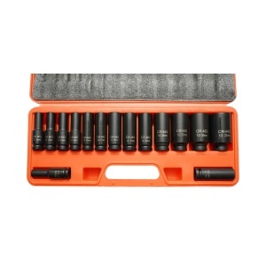 Trusa chei tubulare de impact lungi 10-32mm, patrat 1/2 inch Cr-Mo 15 piese Breckner Germany - Img 3