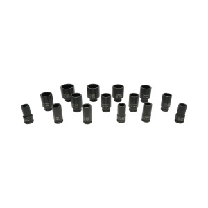 Trusa chei tubulare de impact lungi bihexagonale 17-50mm, patrat 3/4 inch Cr-Mo 15 piese Breckner Germany - Img 2