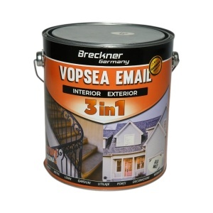 Vopsea email anticoroziva 3 in 1 alb mat pe baza de solvent 3.5L, direct pe rugina, interior si exterior Breckner Germany