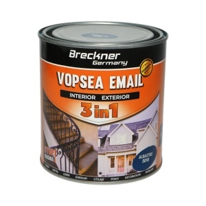 Vopsea email anticoroziva 3 in 1 albastru 5010 pe baza de solvent 1L, direct pe rugina, interior si exterior Breckner Germany