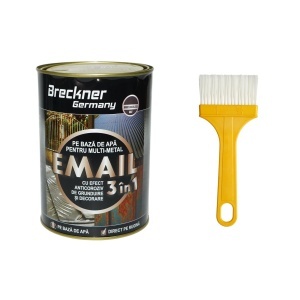 Vopsea email anticoroziva 3 in 1 maro ciocolatiu mat pentru metal 2kg, direct pe rugina, pe baza de apa Breckner Germany