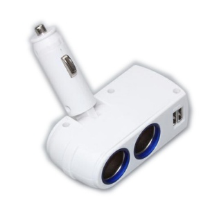 Adaptor 2X priza bricheta 2 intrări 12/24V +2 x USB 2.1A