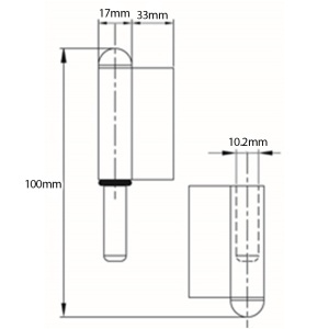 Balama sudabila din otel de 100 mm, cu stift fix - stanga - Img 3
