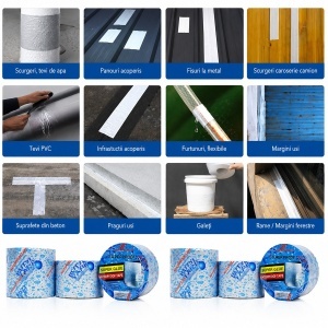 Banda butilica hidroizolanta autoadeziva 100mm x 5m cu folie de aluminiu HighPower - Img 4