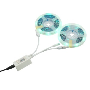 Banda LED smart 2x5m, 12V cu telecomanda, control vocal, bluetooth, aplicatie USB, 10m RGB Breckner Germany - Img 3