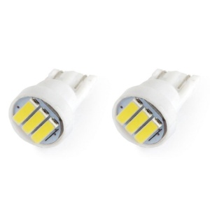 Bec de pozitie tip LED , T10 W2.1x9.5 W5W, 12V , 3 SMD 7020, culoare alb , AMIO, set 2 buc - Img 3