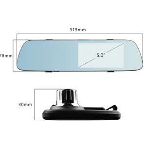 Camera auto DVR PNI Voyager S2000 Full HD incorporata in oglinda retrovizoare 1080P 170 grade, 5 inch, touchscreen IPS, aplicat pe oglinda retrovizoare si camera de mers inapoi 120 grade VGA, mod noap - Img 2