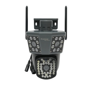 Camera de supraveghere 3 lentile, 3 obiective 6 MP, WIFI 2.4GHz, rotire 360 grade PTZ cu senzor de miscare, alarma, detectie umana si aplicatie IPC360 Home