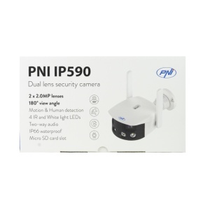 Camera supraveghere video PNI IP590, wireless, cu IP, Dual lens, 2 x 2MP, 180 grade, slot card micro SD - Img 7