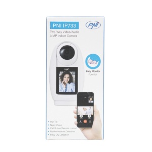Camera supraveghere video PNI IP733 3MP, audio si video bidirectional, cu buton apelare prin Bluetooth, ecran, functie baby monitor - Img 5