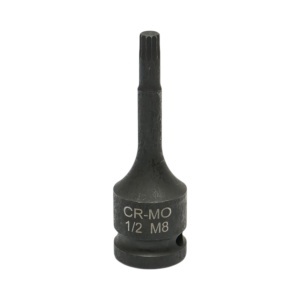 Cheie tubulara de impact bit spline M8, 78mm, patrat 1/2 inch Cr-Mo Breckner Germany