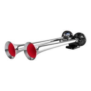 Claxon cu 2 goarne , cromat . 24V 1A