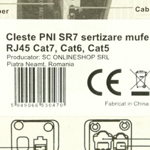 Cleste PNI SR7, pentru taiat-dezizolat cablu si sertizat mufe RJ12, RJ45 CAT5, CAT6, CAT7, galben - Img 4