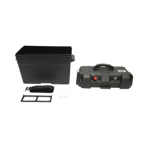 Cutie baterie auto 12V cu voltmetru DC 6-30V, intrerupator alimentare 100A, priza bricheta, afisaj LCD, 2xUSB 360x180x235mm - Img 3