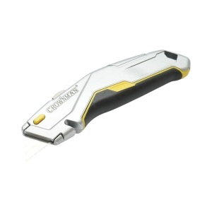 Cutit cutter profesional cu lama otel 19mm SK5 retractabila, corp aluminiu Heavy Duty Crownman - Img 4