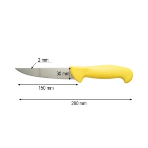 Cutit de transat si injunghiat profesional 15cm, lama otel 5Cr15MoV, maner Nylon galben Breckner Germany - Img 4
