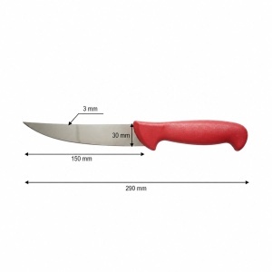 Cutit de transat si injunghiat profesional 15cm, lama otel 5Cr15MoV, maner Nylon rosu Breckner Germany - Img 4