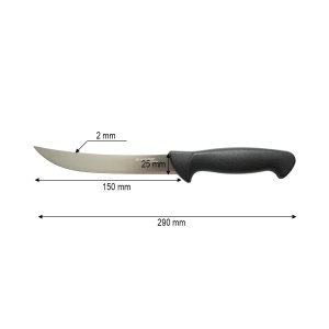 Cutit dezosat curbat profesional 15cm, lama otel 5Cr15MoV, maner PP negru Breckner Germany - Img 4