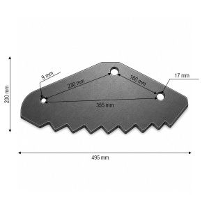 Cutit malaxor furaje Trioliet 495x200x6mm cod OEM 52731639F - Img 3