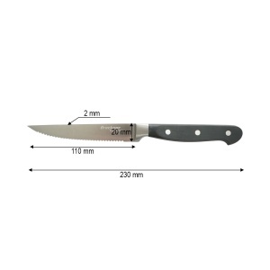 Cutit steak profesional 11cm, lama zimtata otel 5Cr15MoV, maner ABS negru Breckner Germany - Img 4