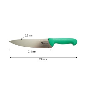 Cutitul bucatarului profesional 23cm, lama otel 5Cr15MoV, maner PP verde Breckner Germany - Img 4