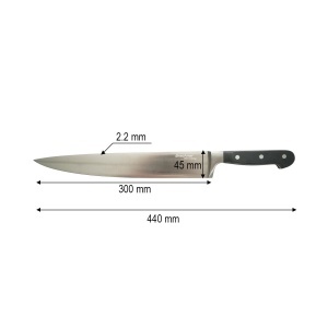 Cutitul bucatarului profesional 30cm, lama otel 5Cr15MoV, maner ABS negru Breckner Germany - Img 4
