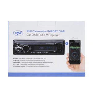 DAB si RDS radio MP3 player auto PNI Clementine 8480BT 4x45w, 12/24V, 1 DIN, cu SD, USB, AUX, RCA, Bluetooth si USB 1.5A pentru incarcare telefon - Img 2