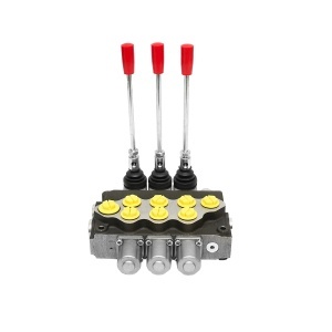Distribuitor hidraulic cu 3 manete supapa de siguranta SD11 debit 80L/min levier si reductie -15 /+80 Breckner Germany - Img 3