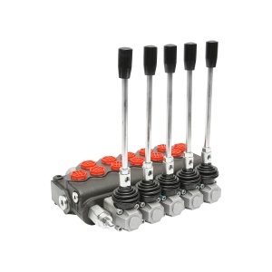Distribuitor hidraulic cu 5 manete supapa de siguranta SD11 debit 80L/min levier si reductie -15 /+80 Breckner Germany - Img 3