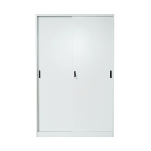 Dulap metalic fiset 1900x1200x450mm cu 2 usi culisante securizate, 4 polite, max 50kg/polita, gri Breckner Germany