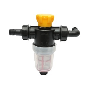 Filtru erbicidator transparent cu sita si valva autocuratare, racord 25mm