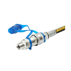 Furtun presiune sertizat pentru tirant hidraulic 770mm 1/2 NPT-5/8-18 UNF - Img 2