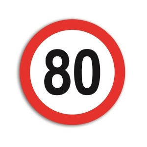 Indicator limitare viteza autocolant 80 km/ora
