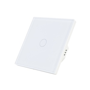 Intrerupator cap scara si cap cruce simplu cu touch PNI CS101 din sticla, alb cu LED indicator - Img 2