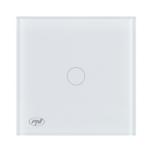 Intrerupator cap scara si cap cruce simplu cu touch PNI CS101W din sticla, alb cu LED indicator, 800W - Img 5