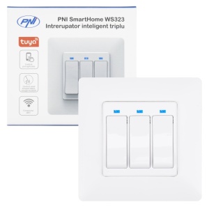 Intrerupator inteligent triplu PNI SmartHome WS323 pentru control lumini prin internet compatibil cu APP TuyaSmart - Img 7