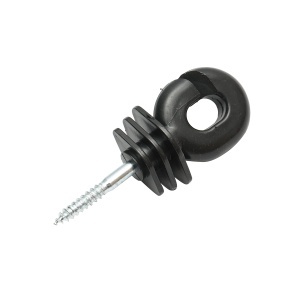 Izolator canelat negru 5.9mm, 100x40mm pentru fir gard electric Breckner Germany - Img 2