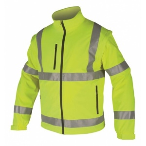Jacheta softshell reflectorizanta 2 in 1, impermeabila, cu maneci detasabile