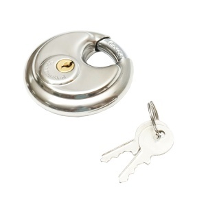 Lacat tip disc din otel inoxidabil cu 2 chei - Img 2