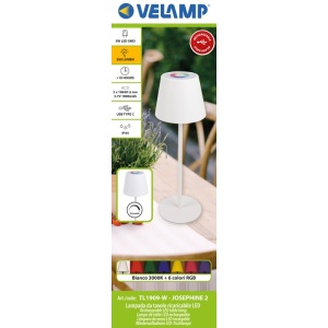 Lampa de Masa LED Reincarcabila JOSEPHINE 2, Touch, RGB + Lumina Alba, Interior/Exterior, 35 cm, Alba - Img 5