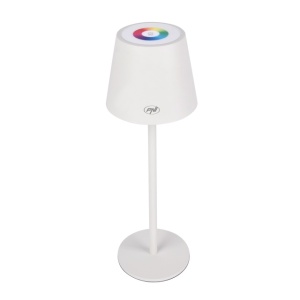 Lampa de masa PNI LT05W RGB 3W, cu acumulator, incarcare USB, culoare Alb - Img 2