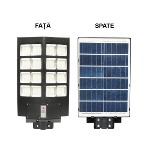 Lampa solara LED 300W iluminat stradal 6500K cu panou solar, telecomanda, senzor miscare si prindere pe stalp Breckner Germany - Img 2