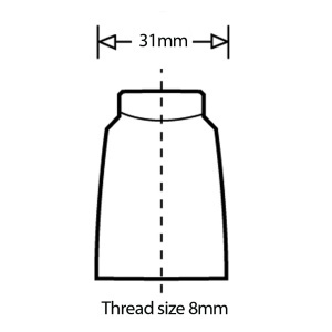 Maner din nailon 132mm, prindere cu filet interior M8 - Img 3