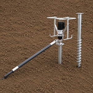 Masina electrica infiletat suruburi de fundatie elicoidale 220V, 2920W, cuplu 5300Nm pentru montaj la sol structuri panouri solare fotovoltaice Breckner Germany