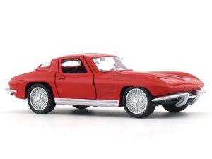 Masina jucarie metalica Chevrolet Corvette 1963 rosu, scara 1:32 - Img 3