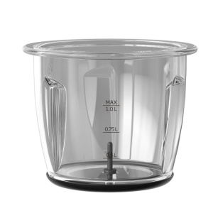Mini tocator Beko CHG81442BX, 1l, 400W, 3800 rotatii/minut, 2 trepte, 2 cutite otel inoxidabil, negru/inox - Img 5