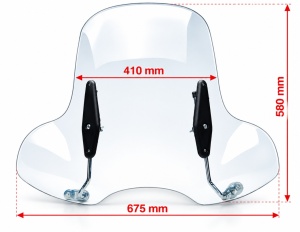 Parbriz moto / scuter universal 58 x 41 x 67.5 cm (prindere ghidon)