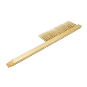 Perie apicola rand dublu din coada de cal cu maner din lemn 410x80mm - Img 3