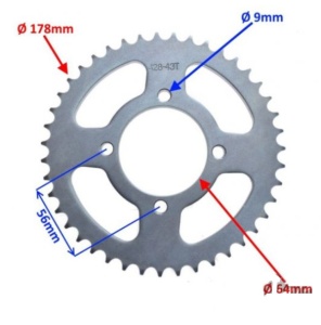 Pinion lant 428, 43 dinti Yamaha YBR 125cc - Img 2